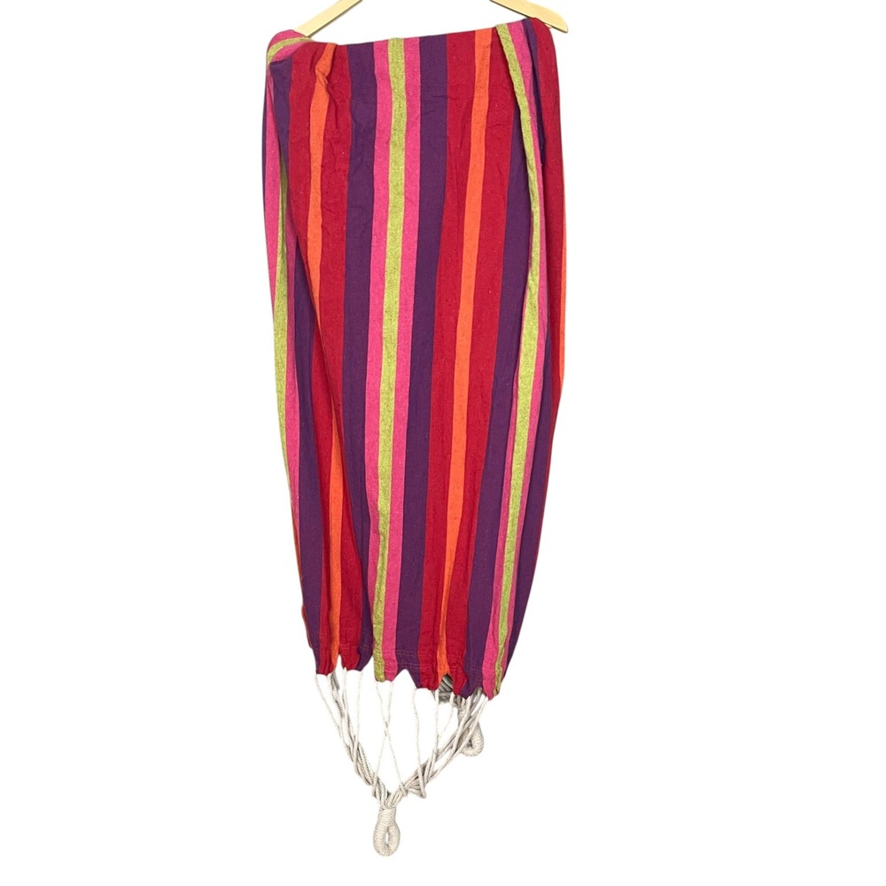 Striped Hammock Fabric Portable Rope‎ Colorful Summer Spring Outdoor Indoor